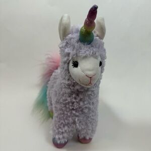 Gotta Getta Gund Llamacorn Llama Unicorn Lavender & Rainbow Tail Hooves Horn 11”